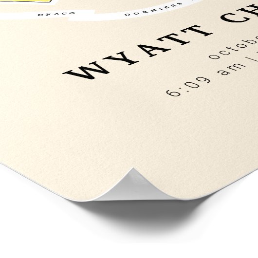 HOGWARTS™ Baby Birth Stats Poster (Hoek)