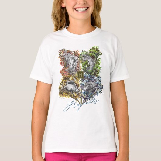 HOGWARTS™ Badge Bloem Grafiek T-shirt (Voorkant)