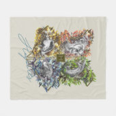 HOGWARTS™ Badge Bloem Grafisch Fleece Deken (Voorkant (Horizontaal))