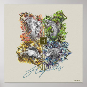 HOGWARTS™ Badge Bloem Grafisch Poster