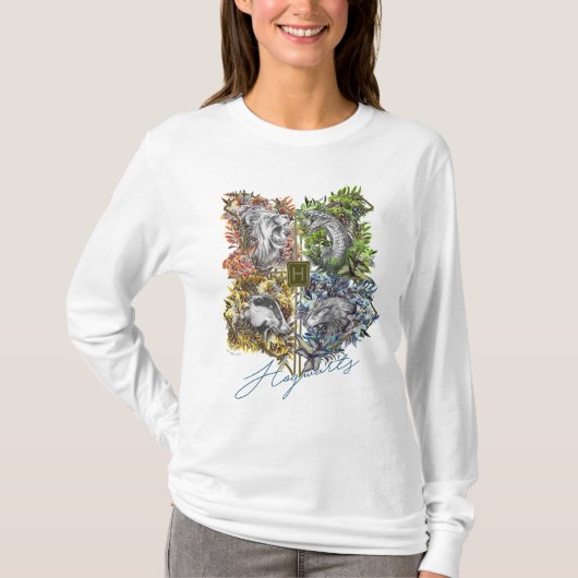 HOGWARTS™ Badge Bloem Grafisch T-shirt (Voorkant)