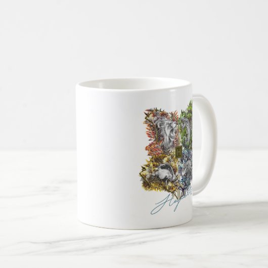 HOGWARTS™ Badge Floral Graphic Koffiemok (Voorkant rechts)