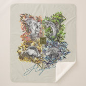 HOGWARTS™ Badge Floral Graphic Sherpa Deken (Voorkant)