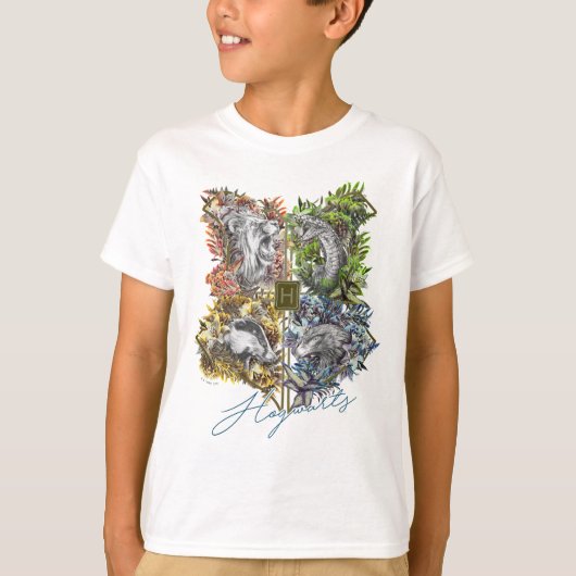 HOGWARTS™ Badge Floral Graphic T-shirt (Voorkant)