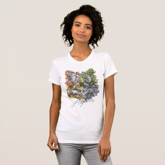HOGWARTS™ Badge Floral Graphic T-shirt (Voorkant volledig)