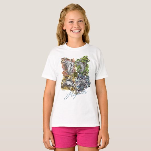 HOGWARTS™ Badge Floral Graphic T-shirt (Voorkant volledig)