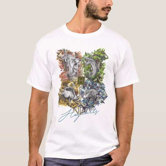HOGWARTS™ Badge Floral Graphic T-shirt (Voorkant)