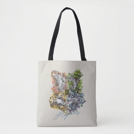 HOGWARTS™ Badge Floral Graphic Tote Bag (Voorkant)