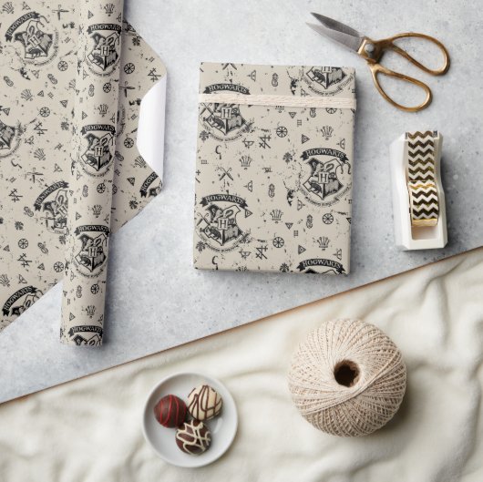 HOGWARTS™ Beige Patroon Cadeaupapier (Crafts)