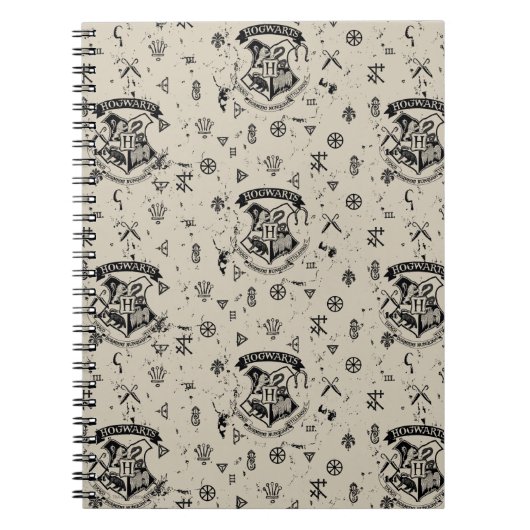 HOGWARTS™ Beige Patroon Notitieboek (Voorkant)