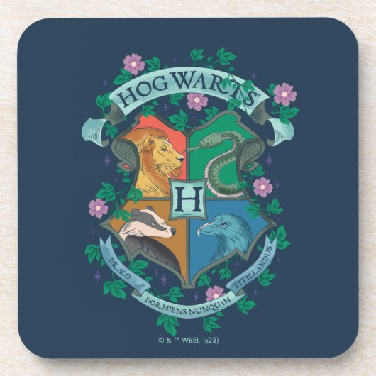 HOGWARTS™ Bloemenkroon Bier Onderzetter (Voorkant)