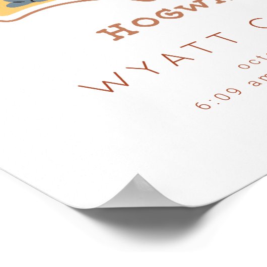 HOGWARTS™ Cartoon Baby geboorte Stats Poster (Hoek)