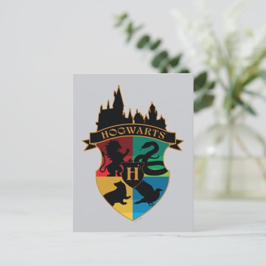 HOGWARTS™ Castle Crest House Pride Badge Briefkaart (Staand voorkant)