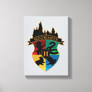 HOGWARTS™ Castle Crest House Pride Badge Canvas Afdruk