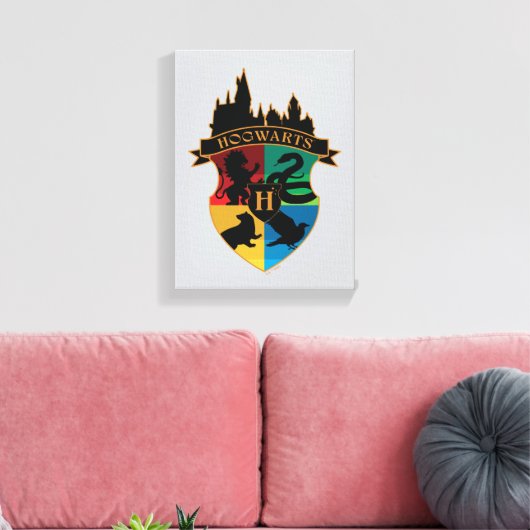 HOGWARTS™ Castle Crest House Pride Badge Canvas Afdruk (Insitu (Woonkamer))