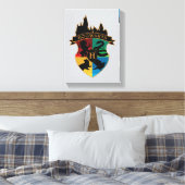 HOGWARTS™ Castle Crest House Pride Badge Canvas Afdruk (Insitu (Slaapkamer))