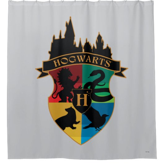HOGWARTS™ Castle Crest House Pride Badge Douchegordijn (Voorkant)