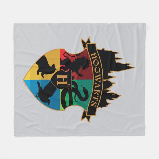 HOGWARTS™ Castle Crest House Pride Badge Fleece Deken (Voorkant (Horizontaal))