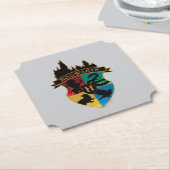HOGWARTS™ Castle Crest House Pride Badge Kartonnen Onderzetters (Gekanteld)