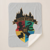 HOGWARTS™ Castle Crest House Pride Badge Sherpa Deken (Voorkant)