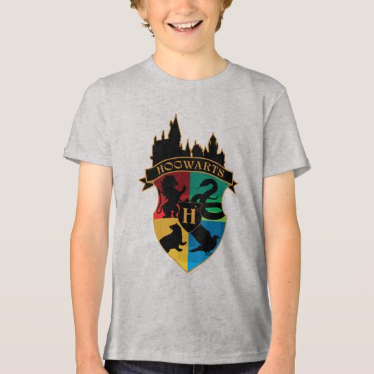 HOGWARTS™ Castle Crest House Pride Badge Tri-Blend Shirt (Voorkant)