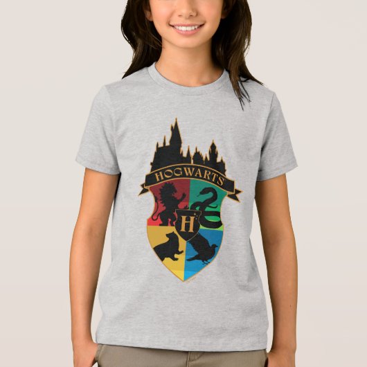 HOGWARTS™ Castle Crest House Pride Badge Tri-Blend Shirt (Voorkant)