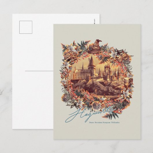 HOGWARTS™ CASTLE Floral Graphic Briefkaart (Voorkant / Achterkant)