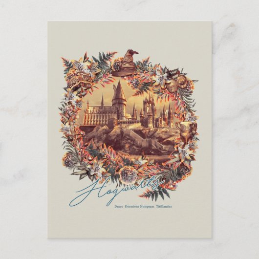 HOGWARTS™ CASTLE Floral Graphic Briefkaart (Voorkant)