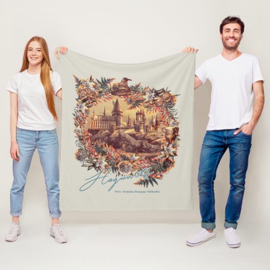 HOGWARTS™ CASTLE Floral Graphic Fleece Deken (In situ)