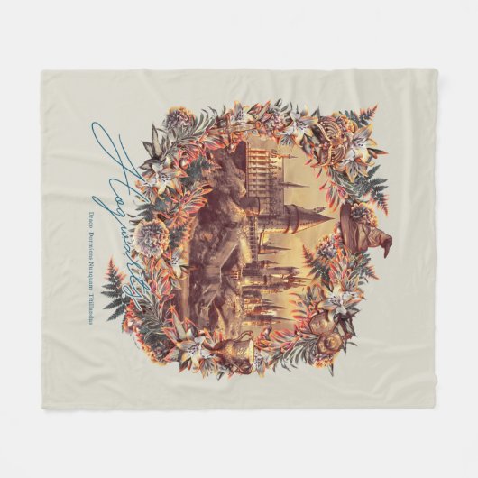 HOGWARTS™ CASTLE Floral Graphic Fleece Deken (Voorkant (Horizontaal))