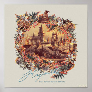 HOGWARTS™ CASTLE Floral Graphic Poster