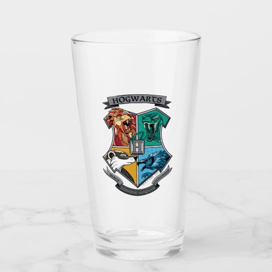 HOGWARTS™ Crosshatched Emblem Glas (Voorkant)
