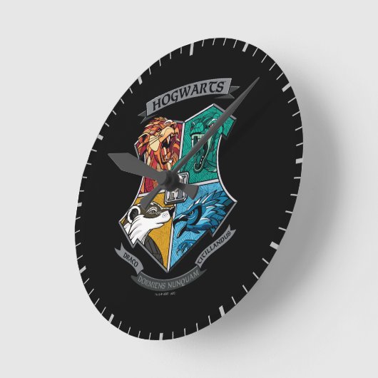 HOGWARTS™ Crosshatched Emblem Ronde Klok (Hoek)