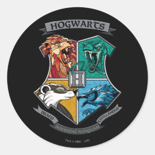 HOGWARTS™ Crosshatched Emblem Ronde Sticker