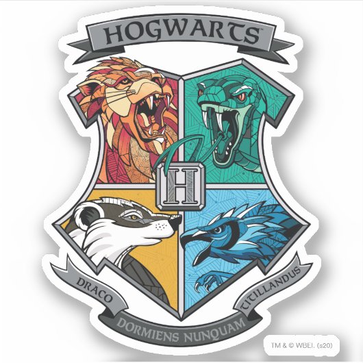 HOGWARTS™ Crosshatched Emblem Sticker (Voorkant)