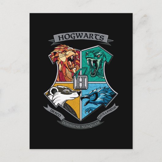 HOGWARTS™ Crosshatched Emblem Uitnodiging Briefkaart (Voorkant)