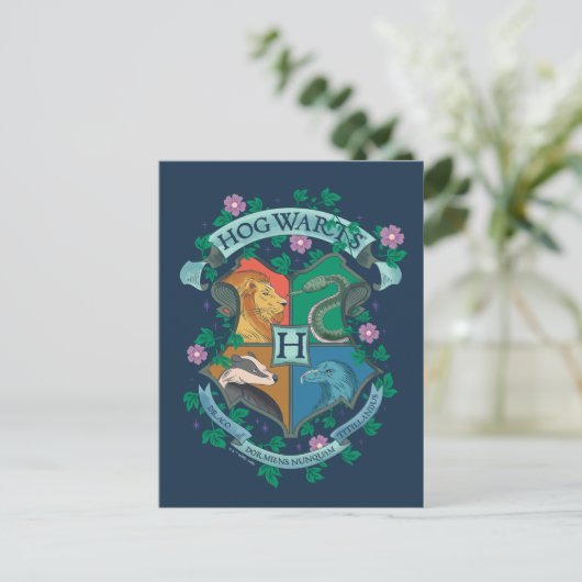 HOGWARTS™ Floral Crest Briefkaart (Staand voorkant)