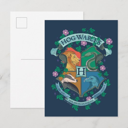 HOGWARTS™ Floral Crest Briefkaart (Voorkant / Achterkant)
