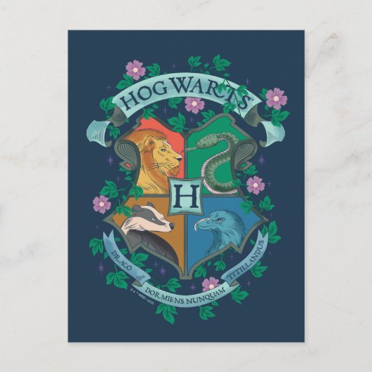 HOGWARTS™ Floral Crest Briefkaart (Voorkant)