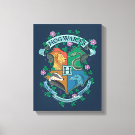 HOGWARTS™ Floral Crest Canvas Afdruk