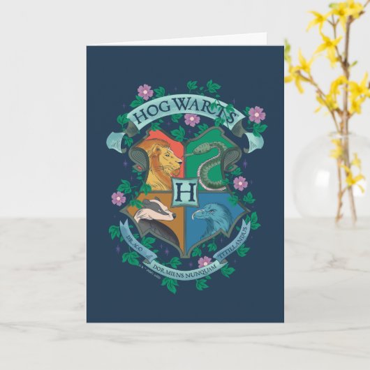 HOGWARTS™ Floral Crest Kaart (Gele Bloem)