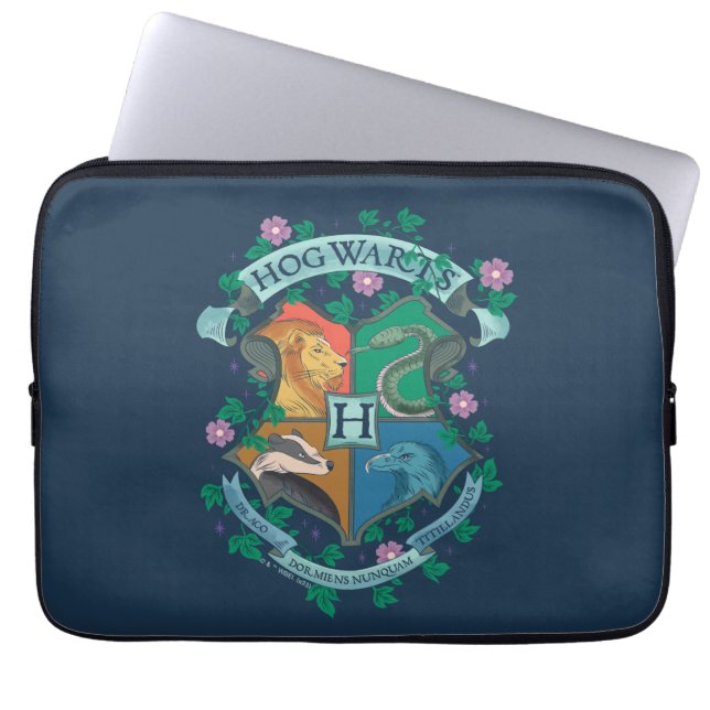 HOGWARTS™ Floral Crest Laptop Sleeve (Voorkant)