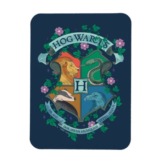 HOGWARTS™ Floral Crest Magneet (Verticaal)