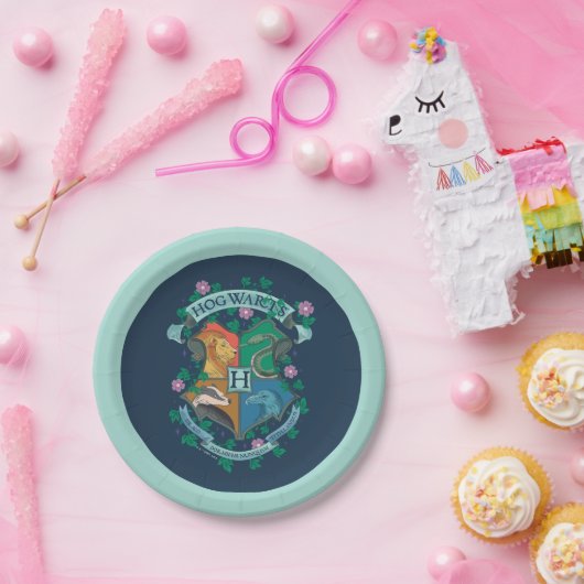 HOGWARTS™ Floral Crest Papieren Bordje (Feest)