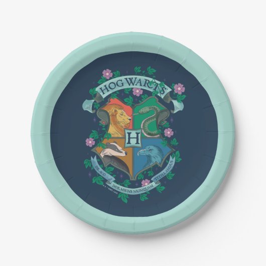 HOGWARTS™ Floral Crest Papieren Bordje (Voorkant)