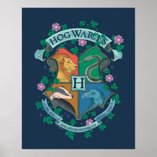 HOGWARTS™ Floral Crest Poster (Voorkant)