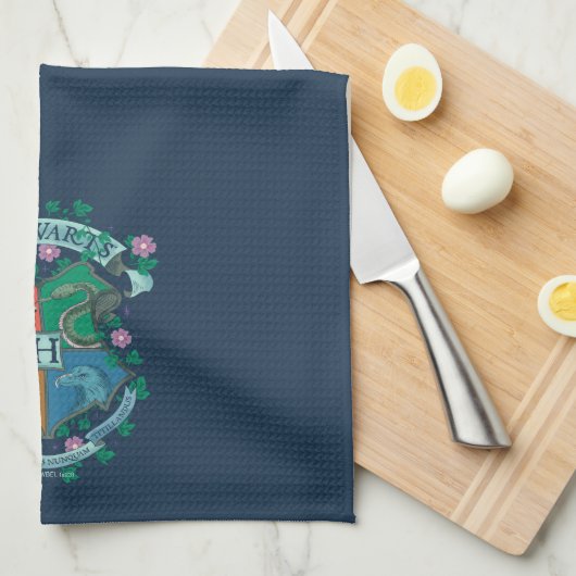 HOGWARTS™ Floral Crest Theedoek (Quarter Fold)