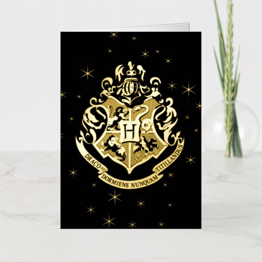 HOGWARTS™ Ghear Golden Crest Folie Wenskaart (Voorkant)