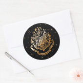 HOGWARTS™ Glanzende Gouden Crest Ronde Sticker (Envelop)