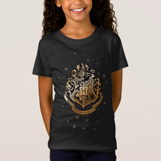 HOGWARTS™ Glanzende Gouden Crest T-shirt (Voorkant)